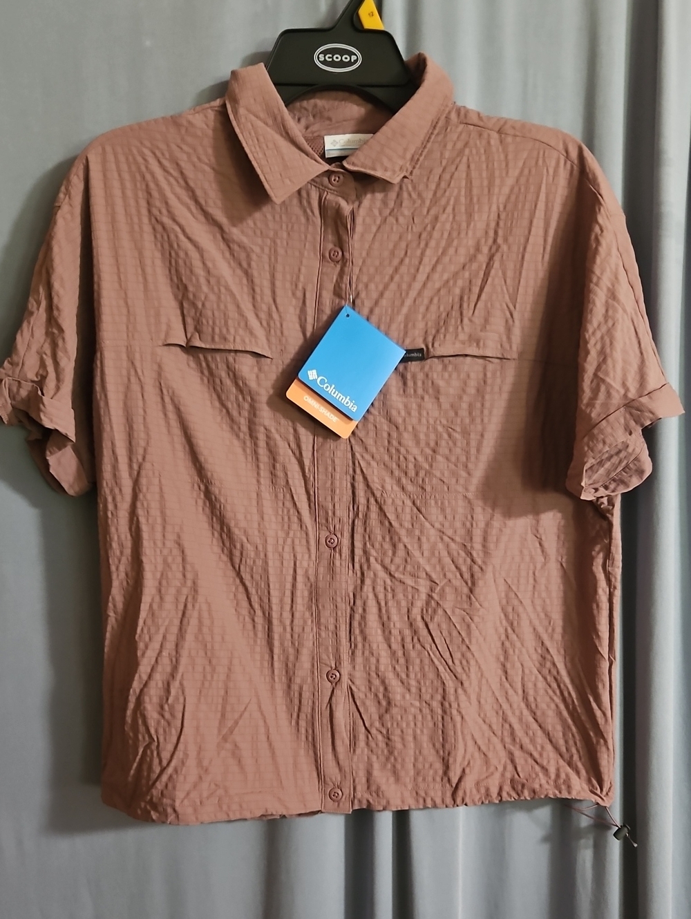 Columbia Women's Boundless Trek Short Sleeve Button Up: MAUVE/PURPLE: NWT: SZ M